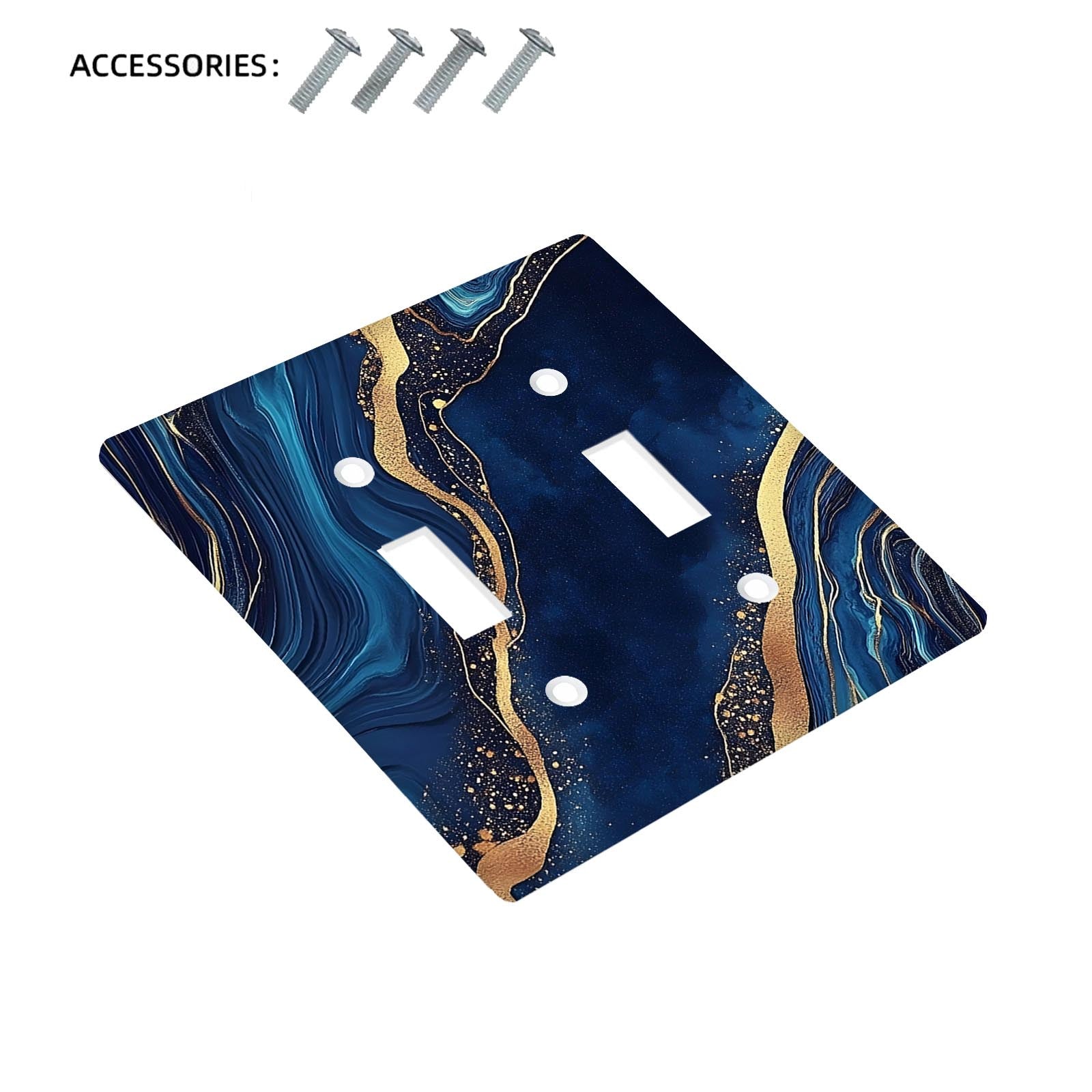 Накладка на выключатель Navy Blue Wall 1-канальная 2-канальная в стиле арт-деко для ванной комнаты и спальни