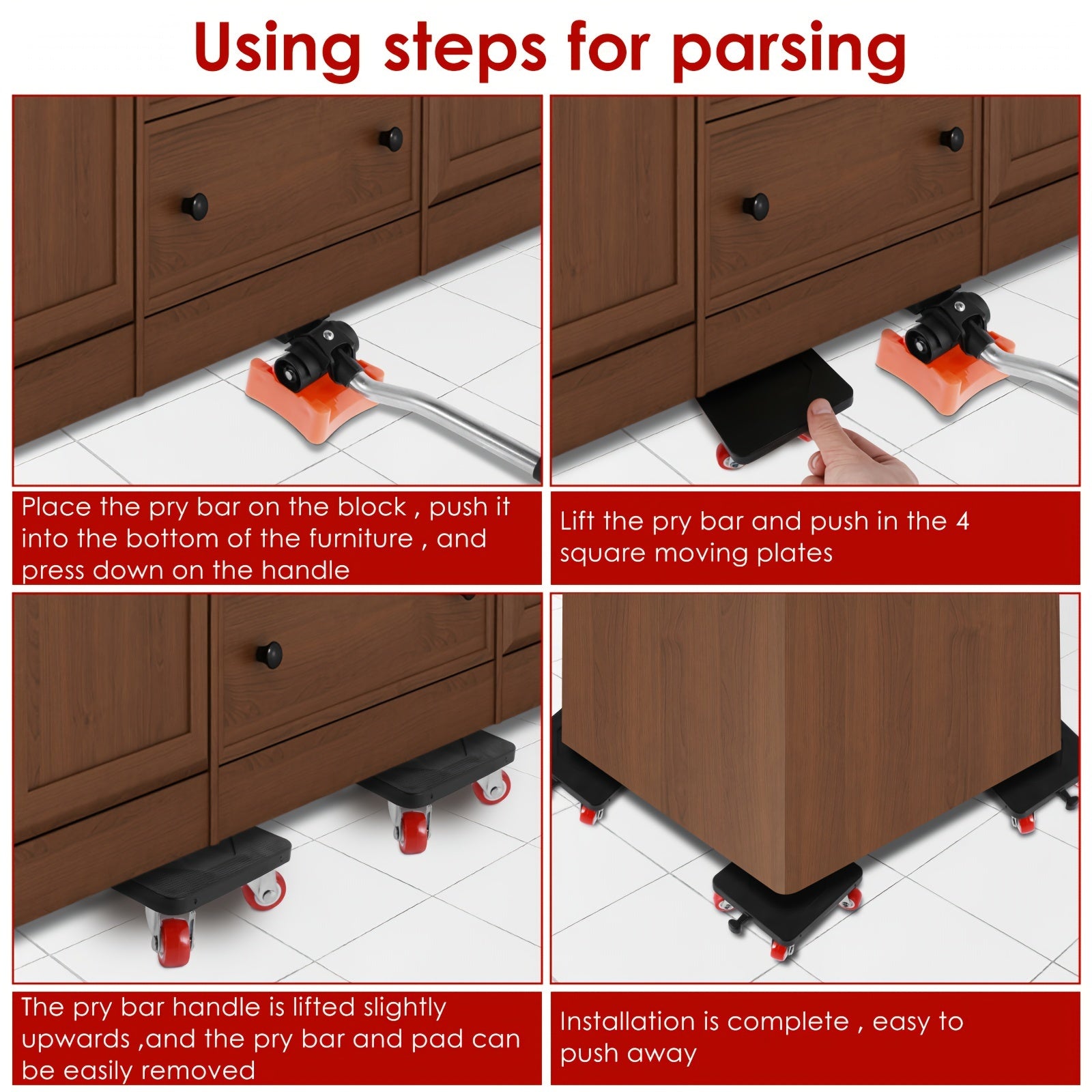 Heavy Duty Furniture Moving Tool Set with Lifter and Sliders for Heavy Furniture and Appliances