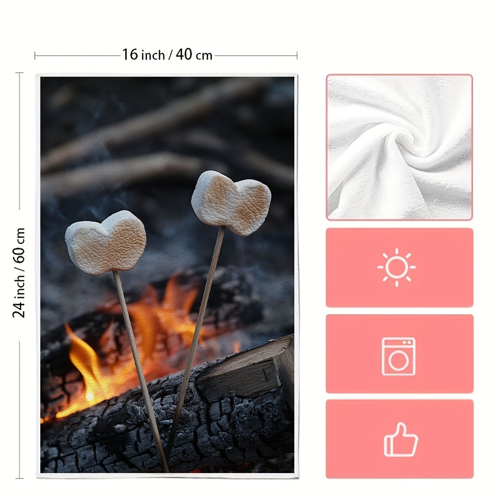 2 Pieces Ultra Soft Kitchen Towels for Roasting Marshmallows 16x24 Inches