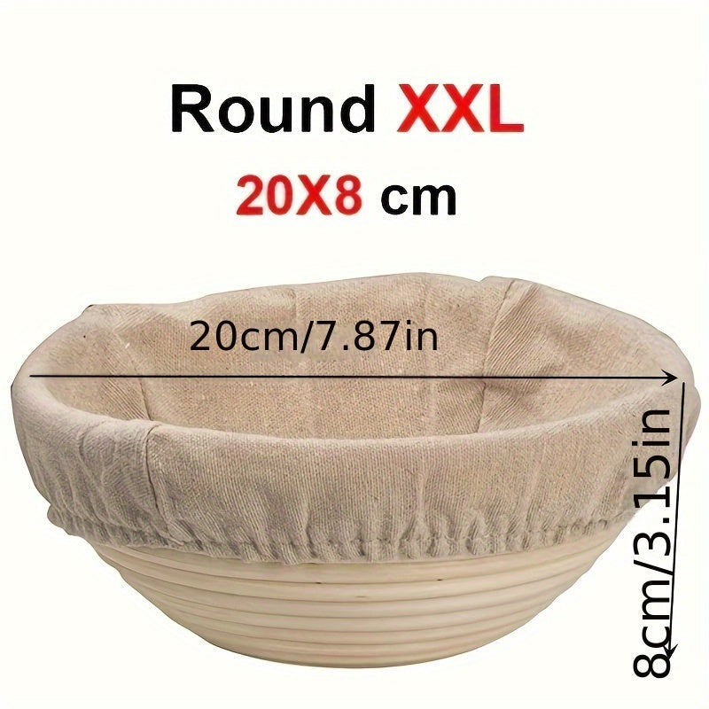 Rattan Bread Proofing Basket with Liner Cloth for Sourdough Dough Fermentation