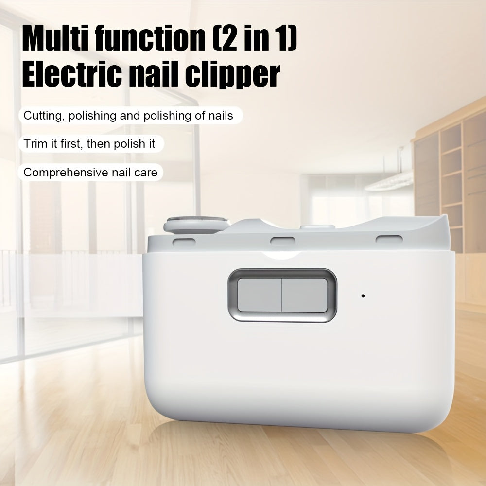 Afeitadora eléctrica de uñas 2 en 1 recargable por USB, dispositivo para manicura y pedicura, cuidado de uñas