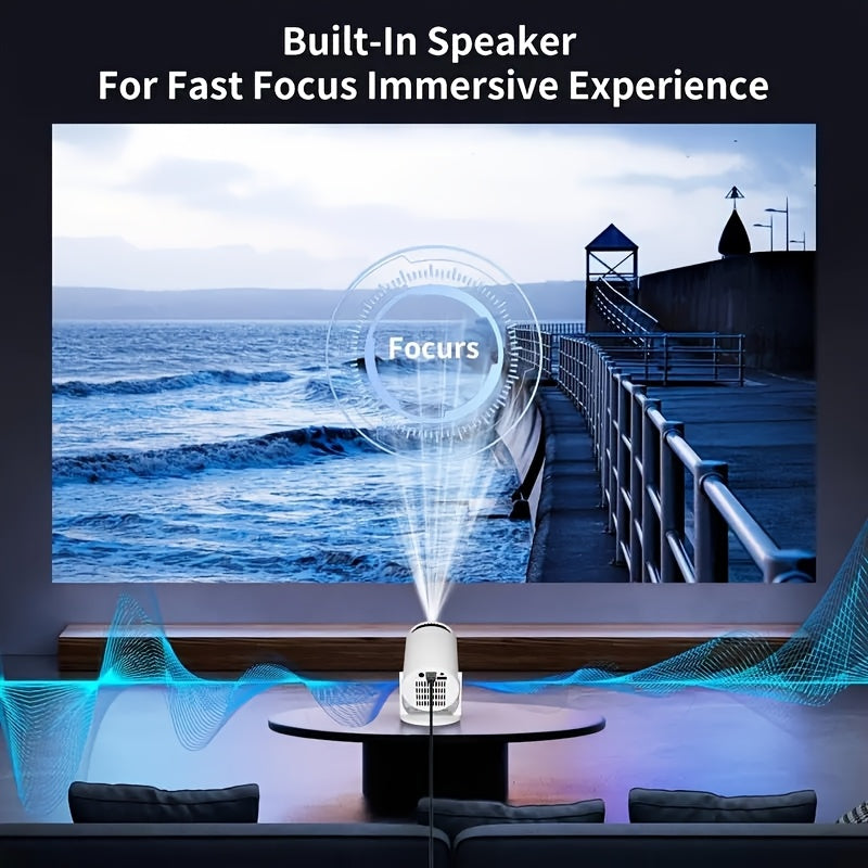 Mini Portable LED Projector for Home Theater and Gaming Compact Round Design