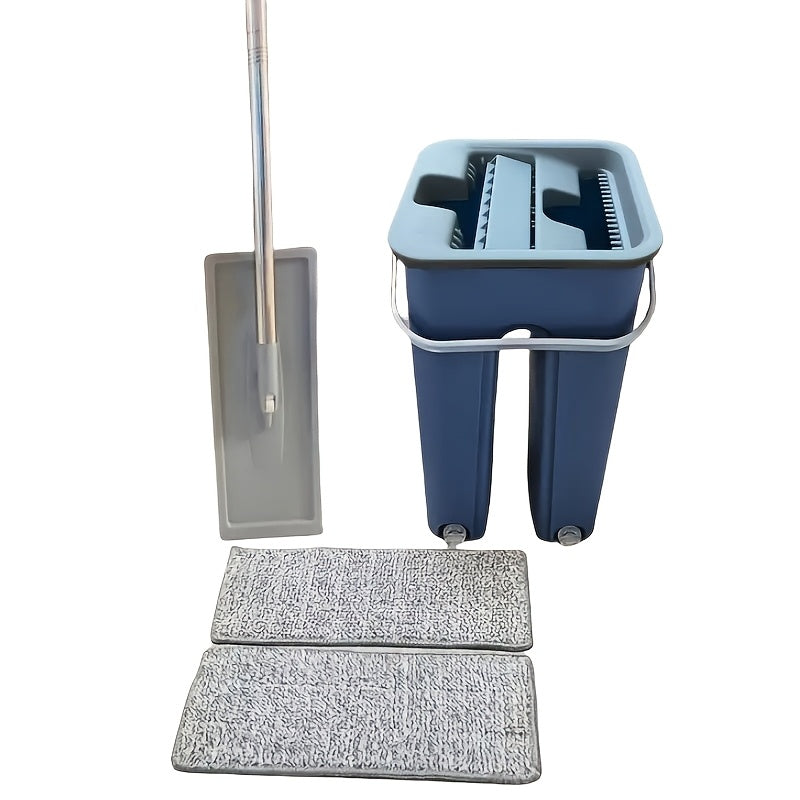 2-in-1 Mop and Bucket Set with Microfiber Pad for Hardwood Tile Laminate Floors