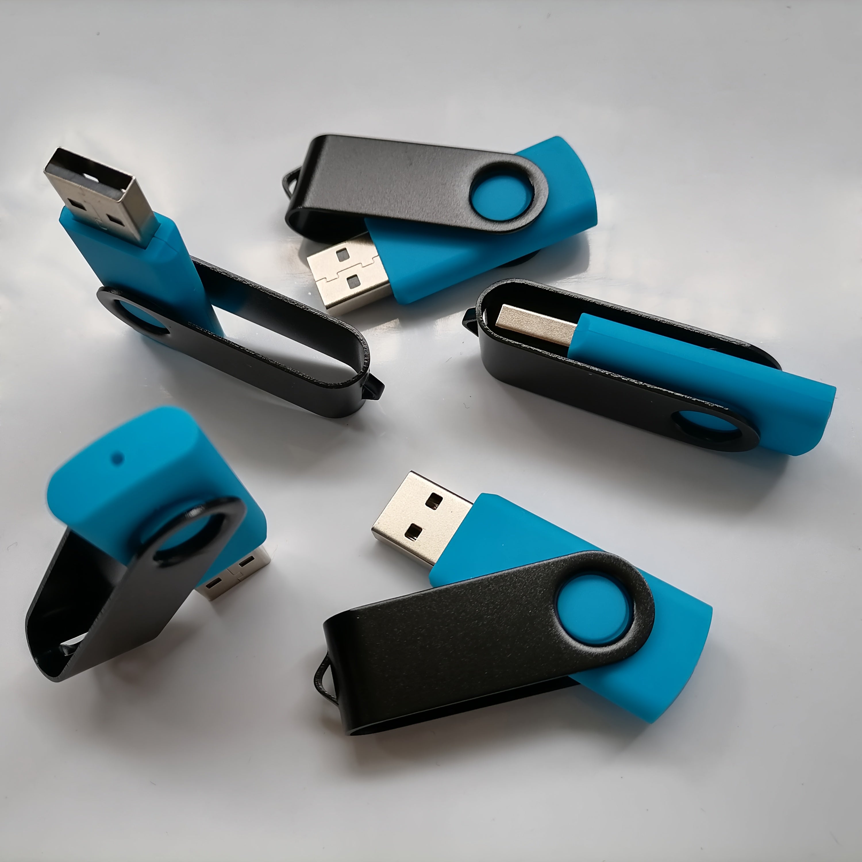 5-to'plam Ko'k USB 2.0 flesh drayverlari 128MB 256MB 512MB PC Mac uchun zaxira nusxasi