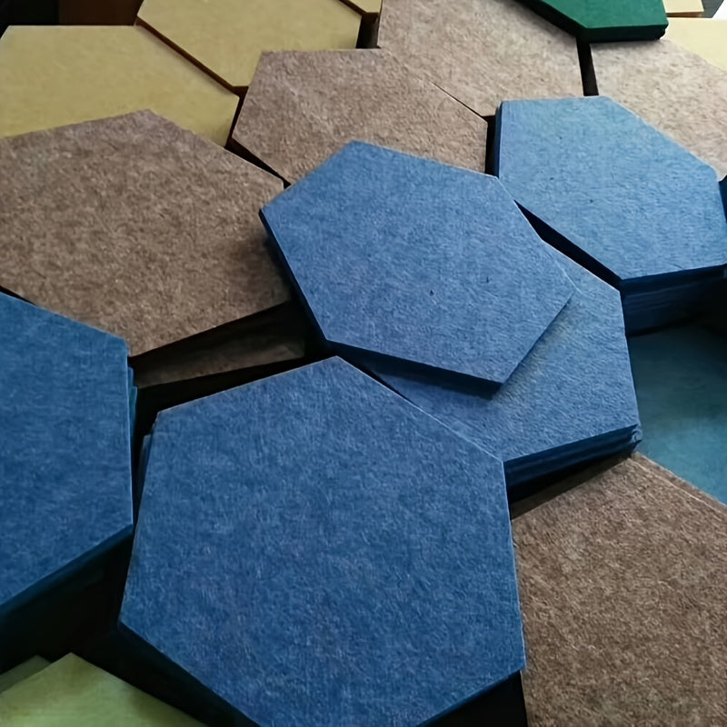 Paneles acústicos autoadhesivos de diseño hexagonal 30.48cm x 25.4cm baldosas absorbentes de ruido
