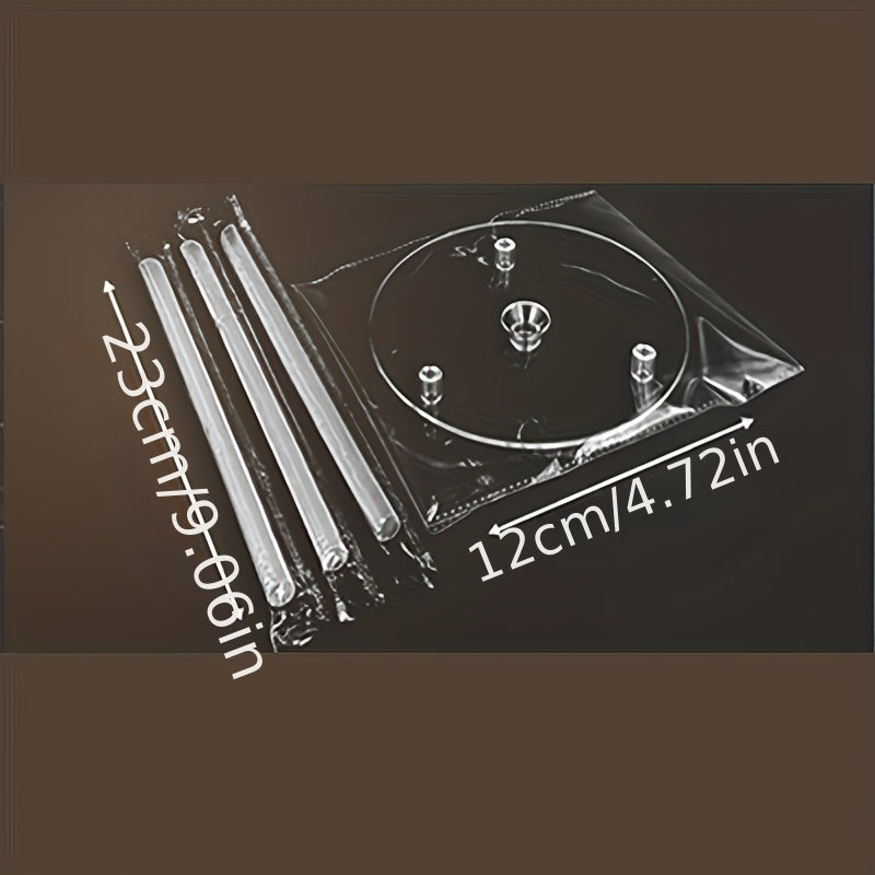 Kit de apilado de pasteles de plástico reutilizable, seguro para alimentos, con pasadores ajustables para pasteles en capas