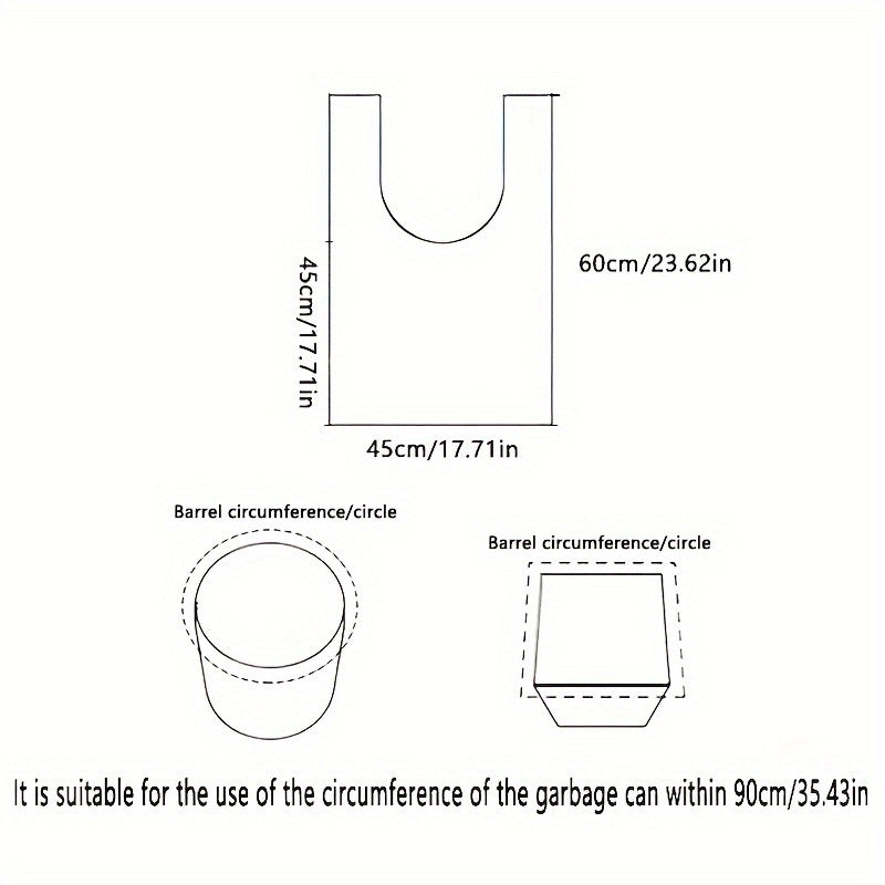 Qo‘lqopli og‘ir yukdagi chiqindi sumkalar, suyuqlik o‘tkazmaydigan, 100 ta, oshxona va ofis uchun
