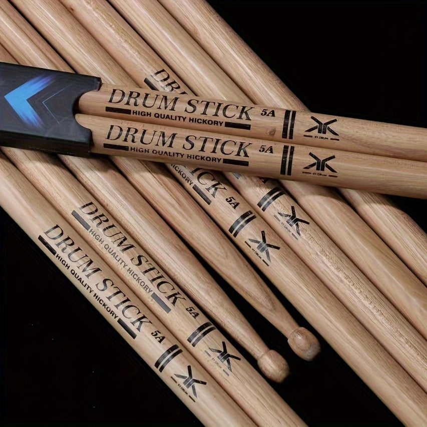 5A Hickory Drumsticks Uncharged Pair Durable Practice Jazz