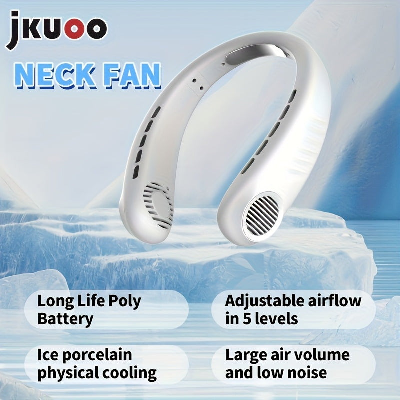 Portable USB Fan with 5 Adjustable Speeds, Rechargeable Battery, Lightweight Ergonomic Design for Travel and Outdoor Use