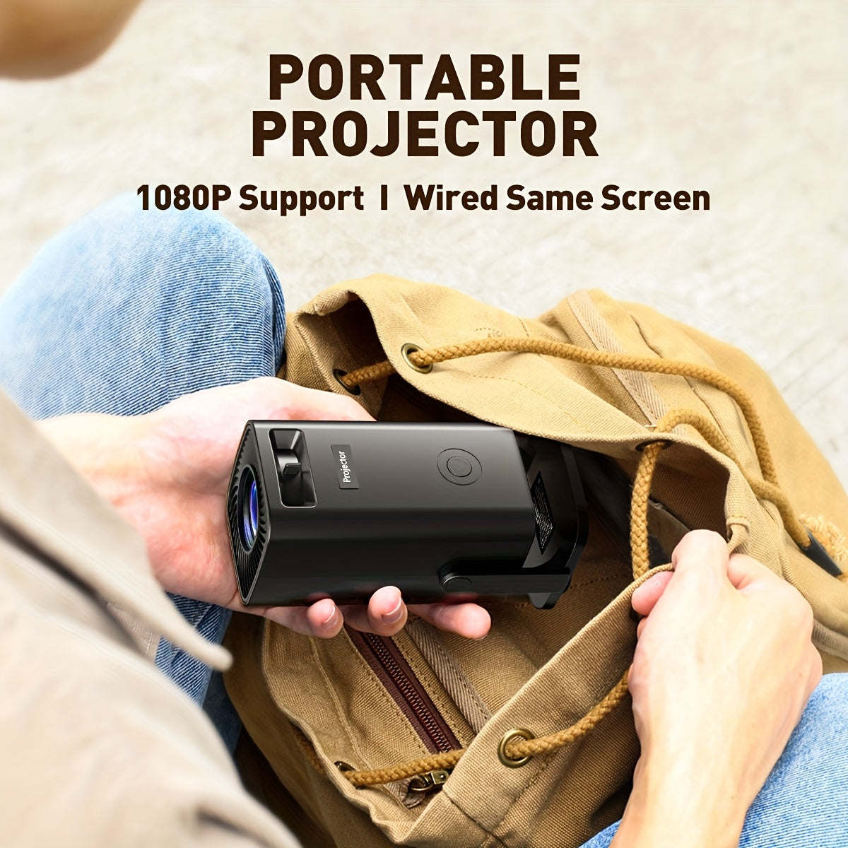 Mini Projector Portable Table Mount 180° Rotatable for Home Office Conference