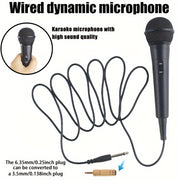 Wired Dynamic Microphone Handheld with 6.35mm Jack for Live Performances and Recording Black