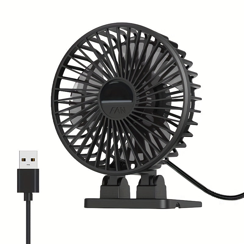 Whisper Quiet 4-Inch USB Desk Fan 3-Speed Portable USB Powered Plastic