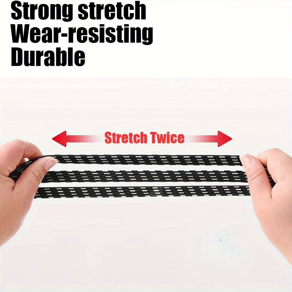 Correa de equipaje para bicicleta ajustable de uso pesado, cuerda elástica tipo bungee, negra