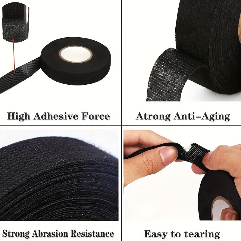 Тесьма на липучке, устойчивая к высоким температурам, черная, для автомобильных проводов