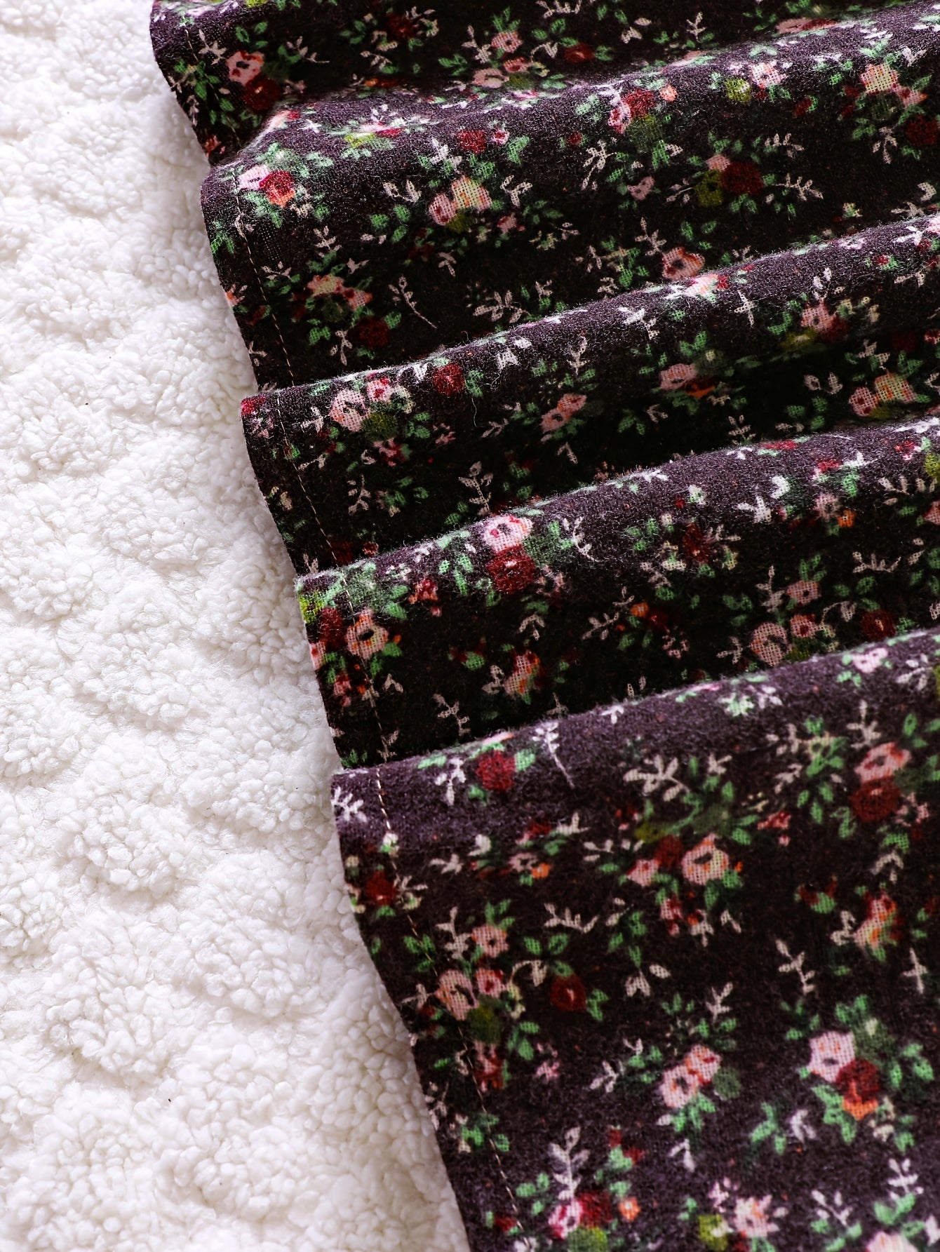 Girls Cotton Knit Vest and Floral Dress Set for Fall Winter