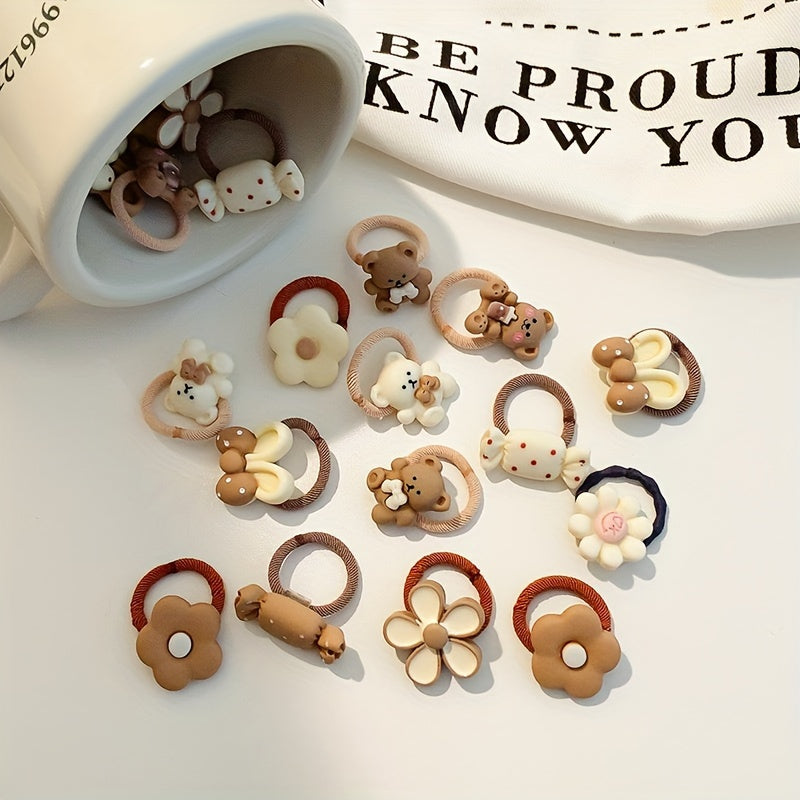 Qizlar uchun chiroyli multfilm uslubidagi soch bog‘lamlari 10-50 dona, partiyalar va bayramlar uchun soch aksessuarlari