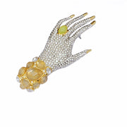 Unisex Crystal Brooch Pin with Rhinestone Accents and Heavy Industry Design