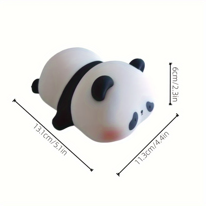 Luz nocturna de panda adorable con control táctil, recargable por USB, brillo ajustable, decoración moderna para dormitorio
