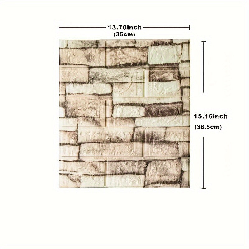 20/40pcs 3D Brick Foam Wall Stickers Waterproof Peel and Stick Tiles for Kitchen Bathroom Living Room Hallway