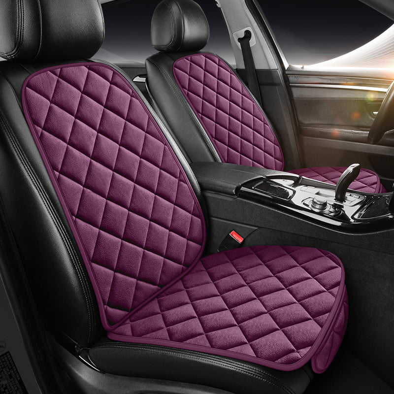Black Quilted Plush Car Seat Cover for Front Seat All-Season Comfort