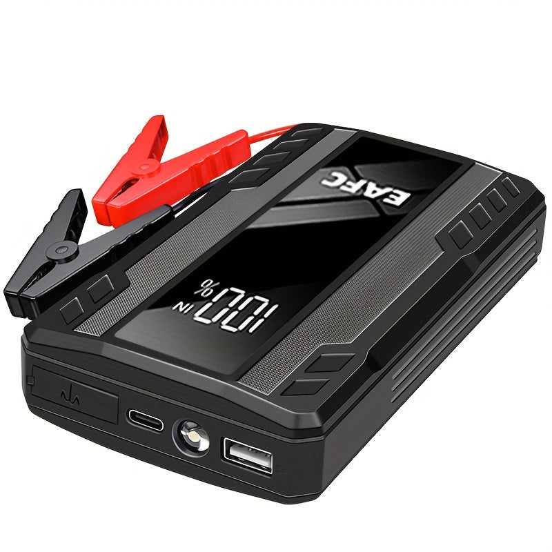 EAFC 1200A Portativ Avtomobilni Qayta Ishga Tushirish Qurilmasi, USB Type-C Bilan Zaryadlanadigan, LED Yoritish, Raqamli Ko'rsatkich 3.0L Benzin va Dizel Dvigatellari Uchun - Favqulodda Avtomobilni Ishga Tushirish Qurilmasi.