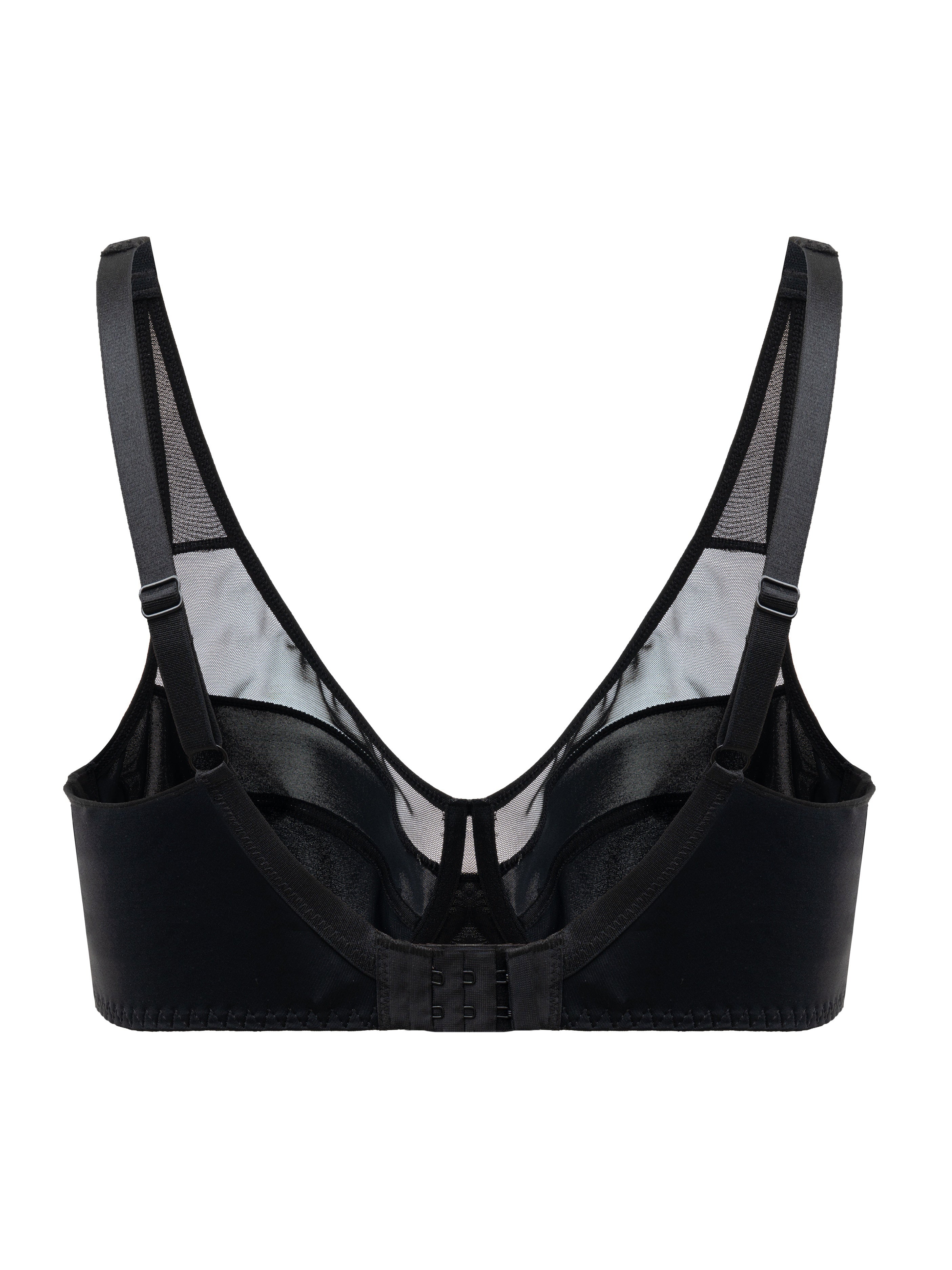 Plus Size Elegant Bras for Women Full Coverage Underwire Non Padded Contrast Mesh