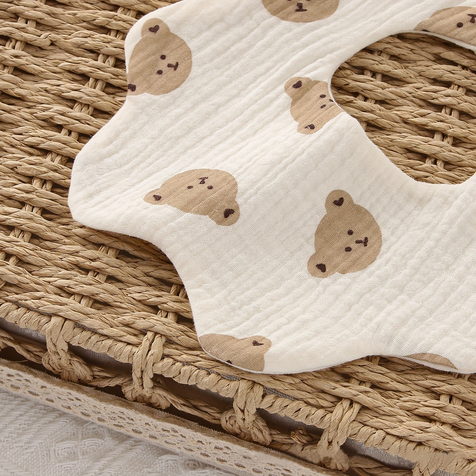 Baby Bib Soft and Adjustable 6-Layer Muslin for Newborns Infants Toddlers Drooling Teething