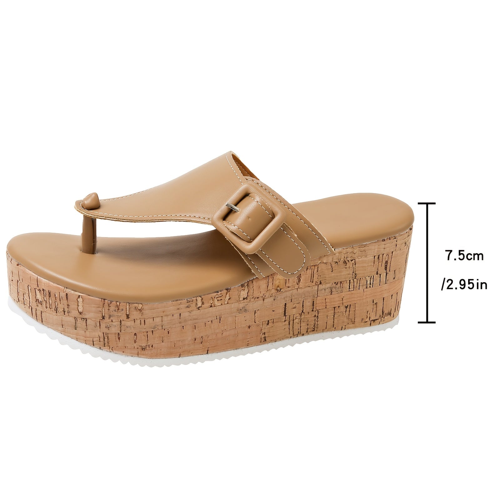 Women's White Open-Toe Platform Sandals Slip-On Summer Casual Footwear