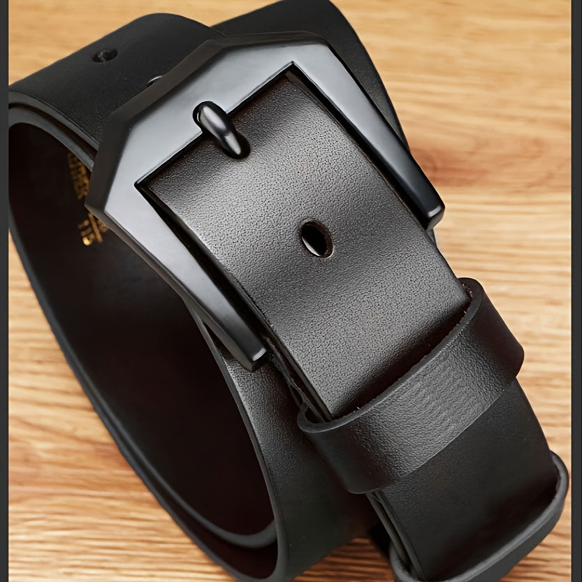 Мужской ремень из натуральной кожи черного и коричневого цвета, регулируемый, квадратная пряжка