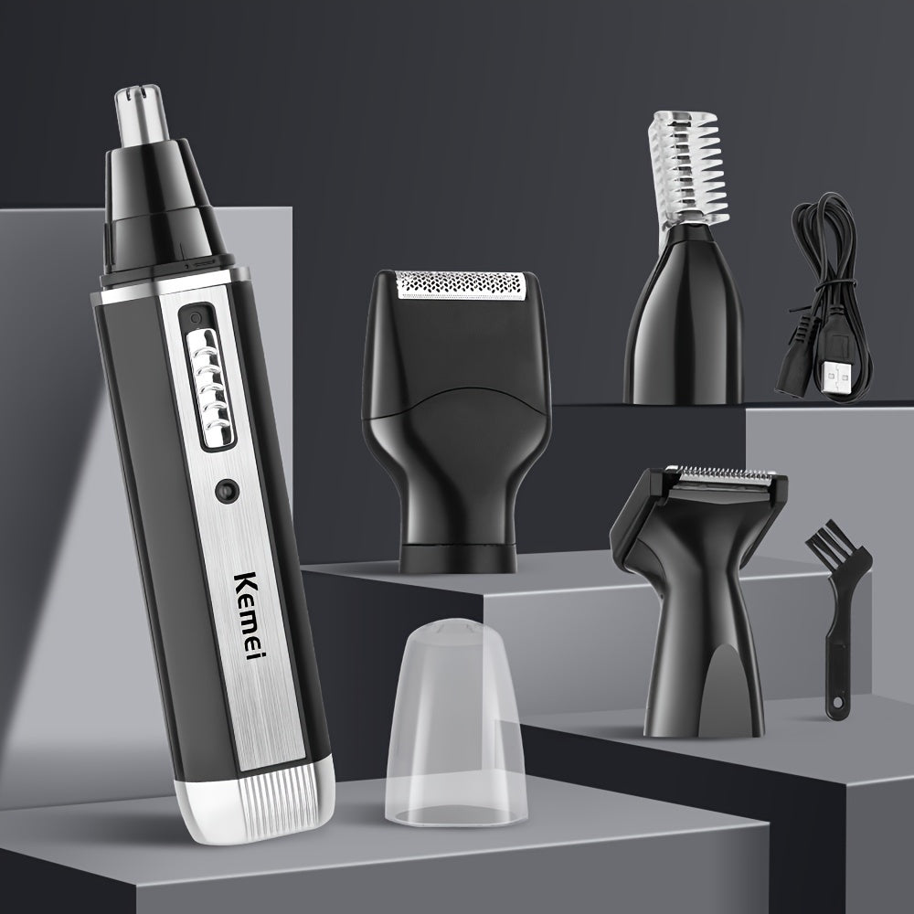 Electric Nose Hair Trimmer Kit with Replacement Head USB Charging Portable Cordless