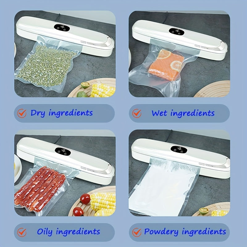 Food Vacuum Sealer with Automatic Air Seal System Dry Wet Food Modes Compact Design