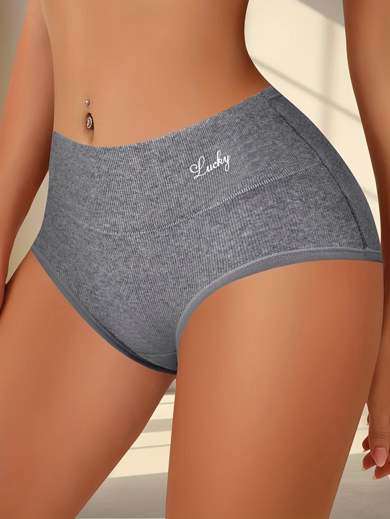 Women's Cotton Briefs 3-Pack Mid-Waist Breathable Skin-Friendly Underwear