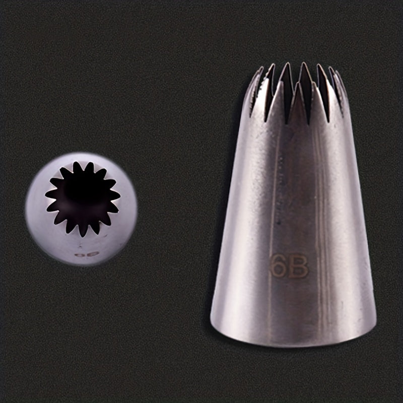 Stainless Steel 6B Cream Decorating Nozzle for Baking and Cake Decorating