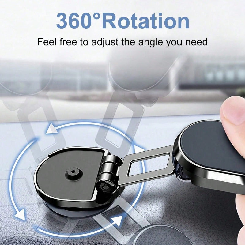 360-Degree Rotating Magnetic Car Dashboard Mount Zinc Alloy Adjustable Phone Holder with Memory Foam Wrist Rest