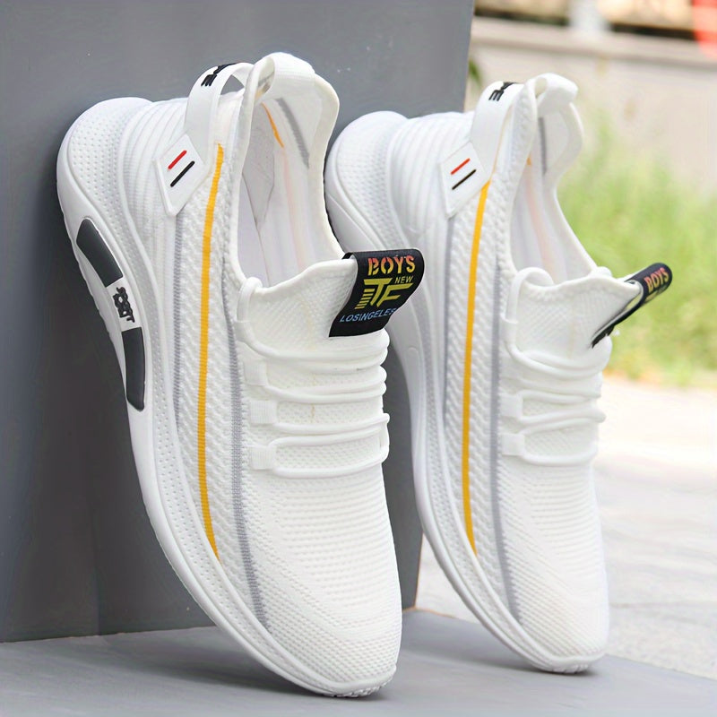 Zapatillas de punto tejidas para hombre para actividades al aire libre suela de goma antideslizante zapatos casuales con cordones