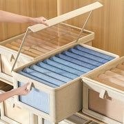 Ochiq oynali yig'iladigan kanvas saqlash qutisi shkafni tartibga solish uchun