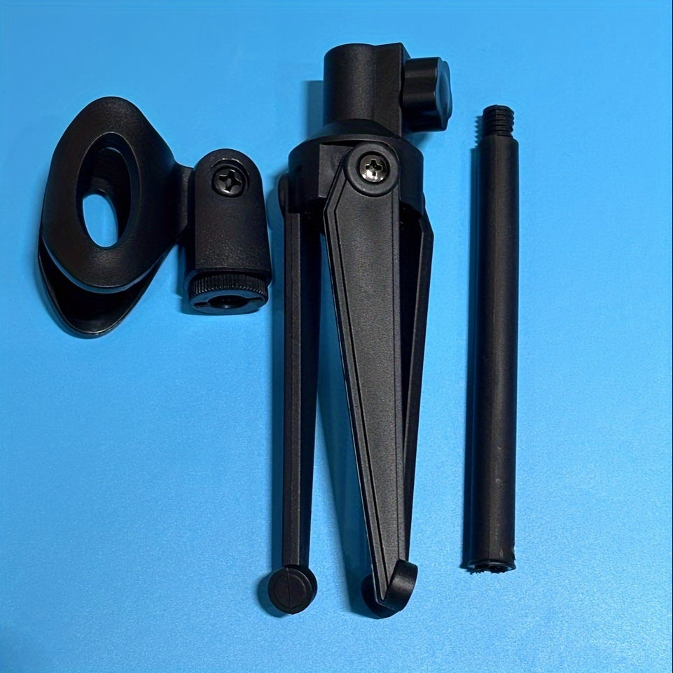 Soporte de micrófono portátil ajustable con conector XLR negro para oficina y estudio