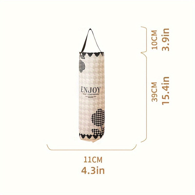 Wall-Mounted PET Garbage Bag Dispenser Kitchen Organizer Waste Bag Holder Storage Pouch