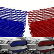 Herramienta universal de modificación de carrocería de vehículo, malla del parachoques delantero de aluminio con diamantes, rojo y azul