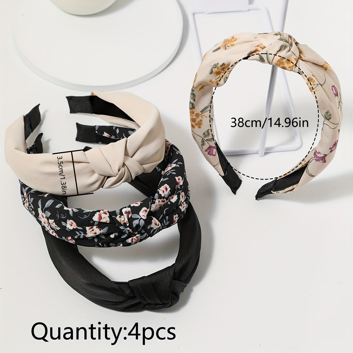 Set of 4 Wide-Brimmed Non-Slip Headbands for Women Hair Accessories