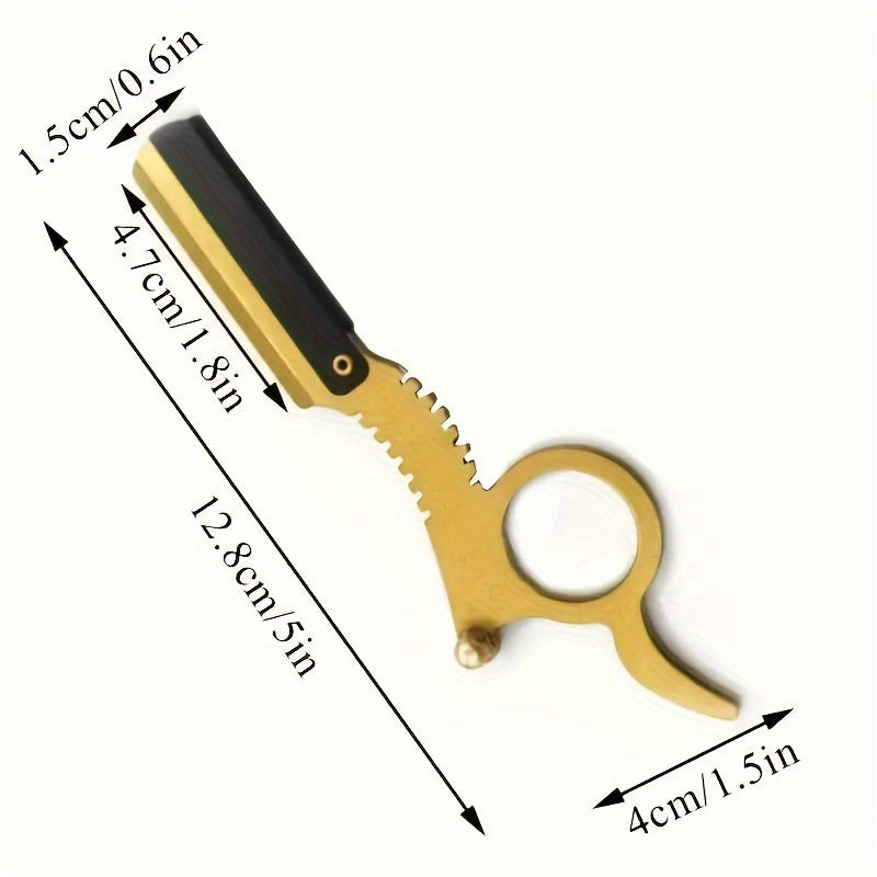 Razor de seguridad de acero inoxidable para hombres y mujeres, con mango plegable vintage y compacto, herramienta de cuidado personal