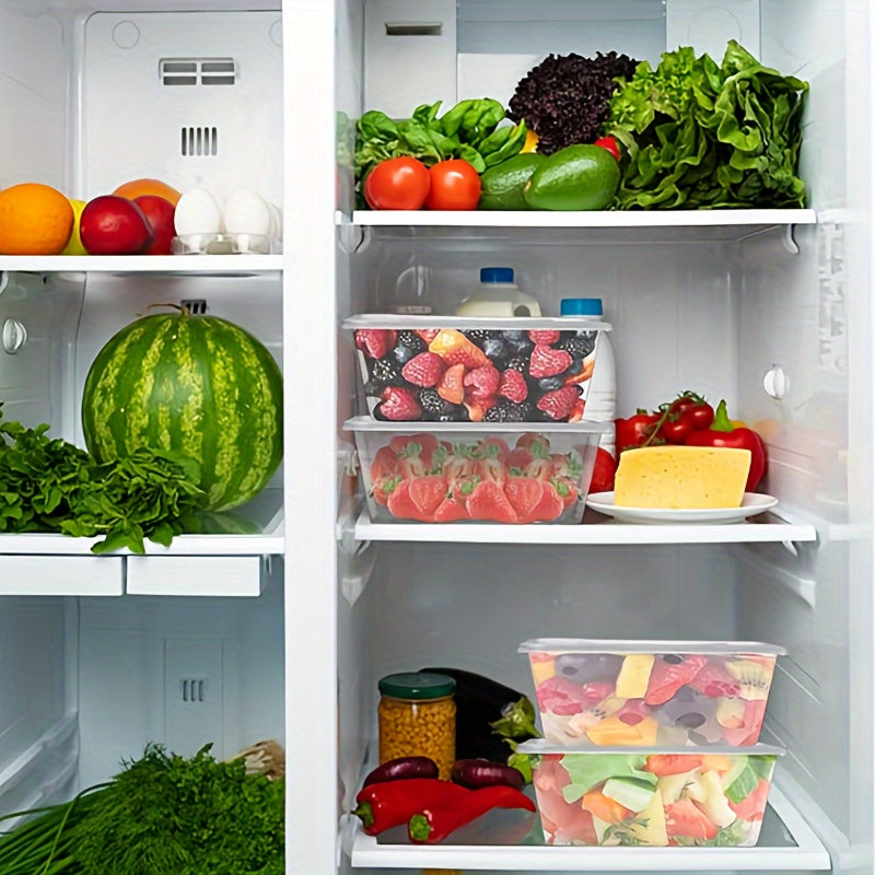 50 Sets Clear Plastic Food Storage Containers with Lids for Takeout and Microwave