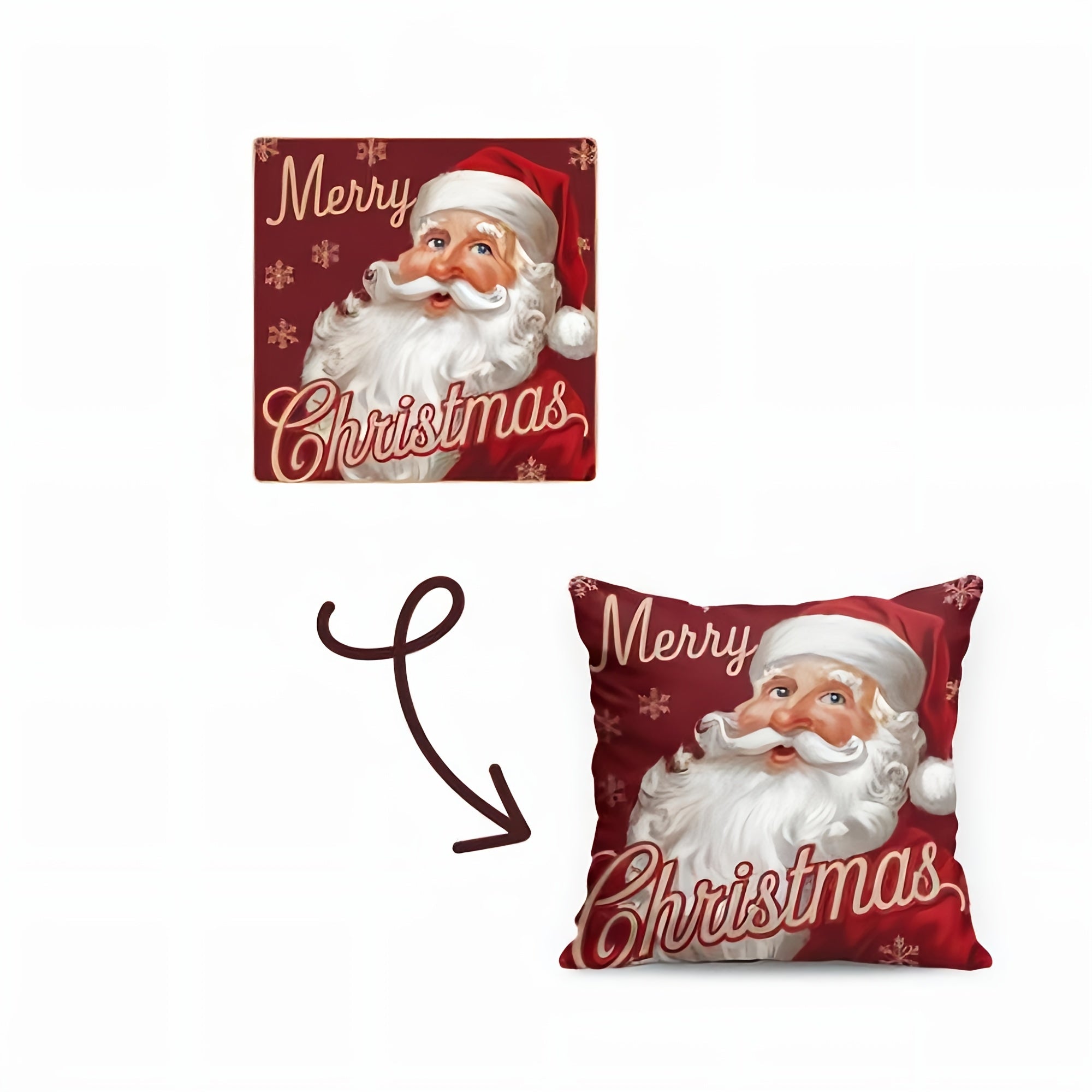 Funda de almohada personalizada con foto de mascota 45x45cm mezcla de poliéster impresión en un lado regalo de Navidad