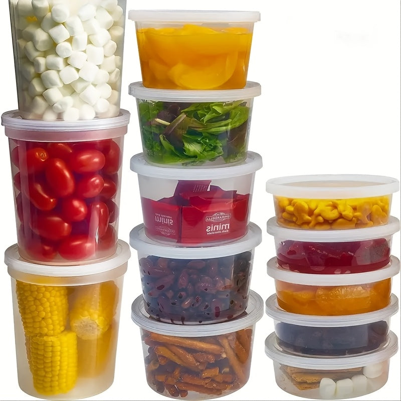 10-Piece 24-Ounce Plastic Food Storage Containers with Lids for Freezing and Microwave