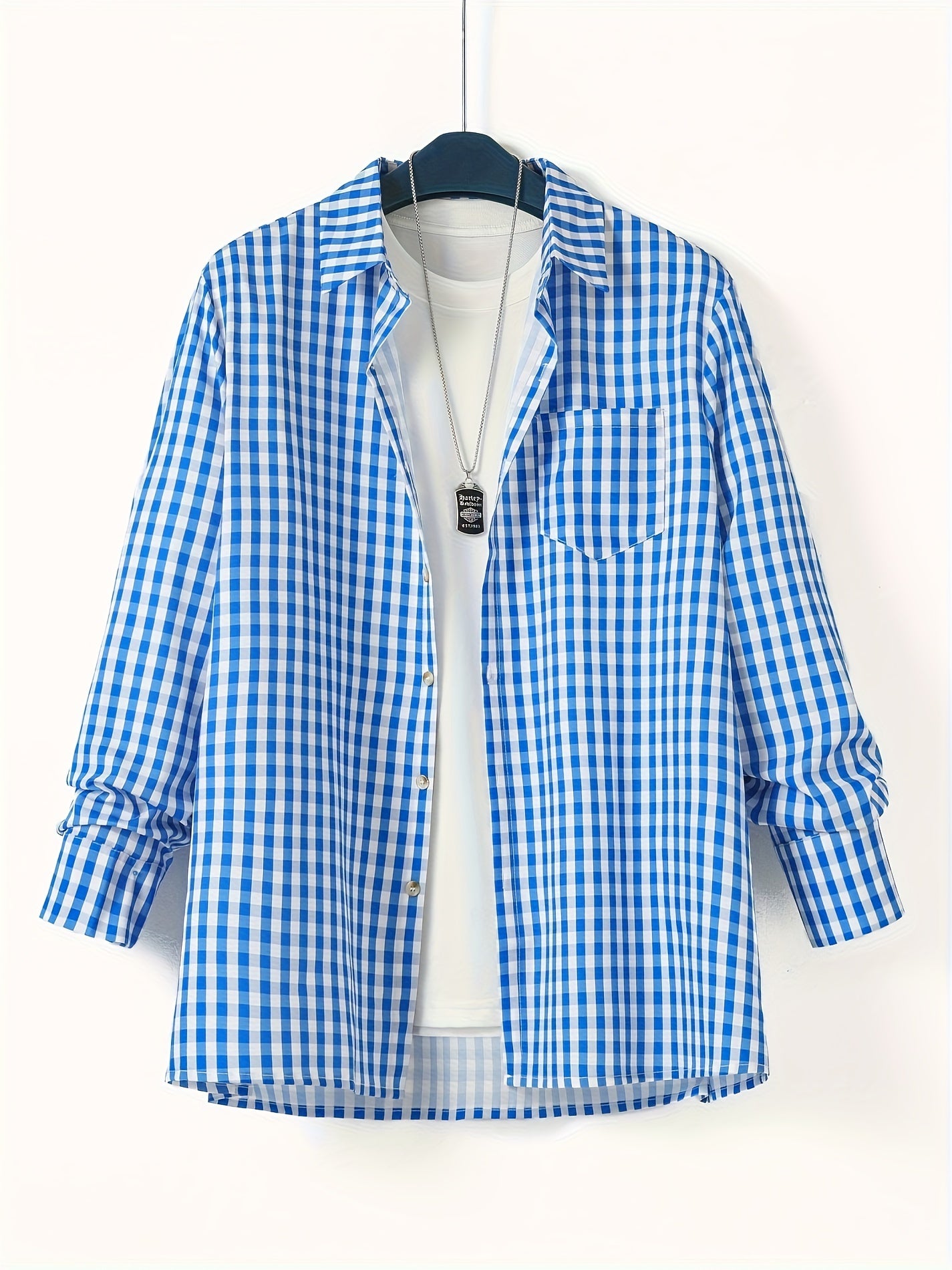 Erkaklar uchun tasodifiy uzun qo'lqonli plitka ko'ylagi, pivo festivali bosma, qizil va oq gingham naqshi, tugmachali yaka, ko'krak cho'ntaklari, mashinada yuvish mumkin bo'lgan polyester aralashmasi, katta o'lcham.