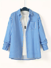 Men's Long Sleeve Plaid Shirt with Beer Festival Print Gingham Pattern Plus Size