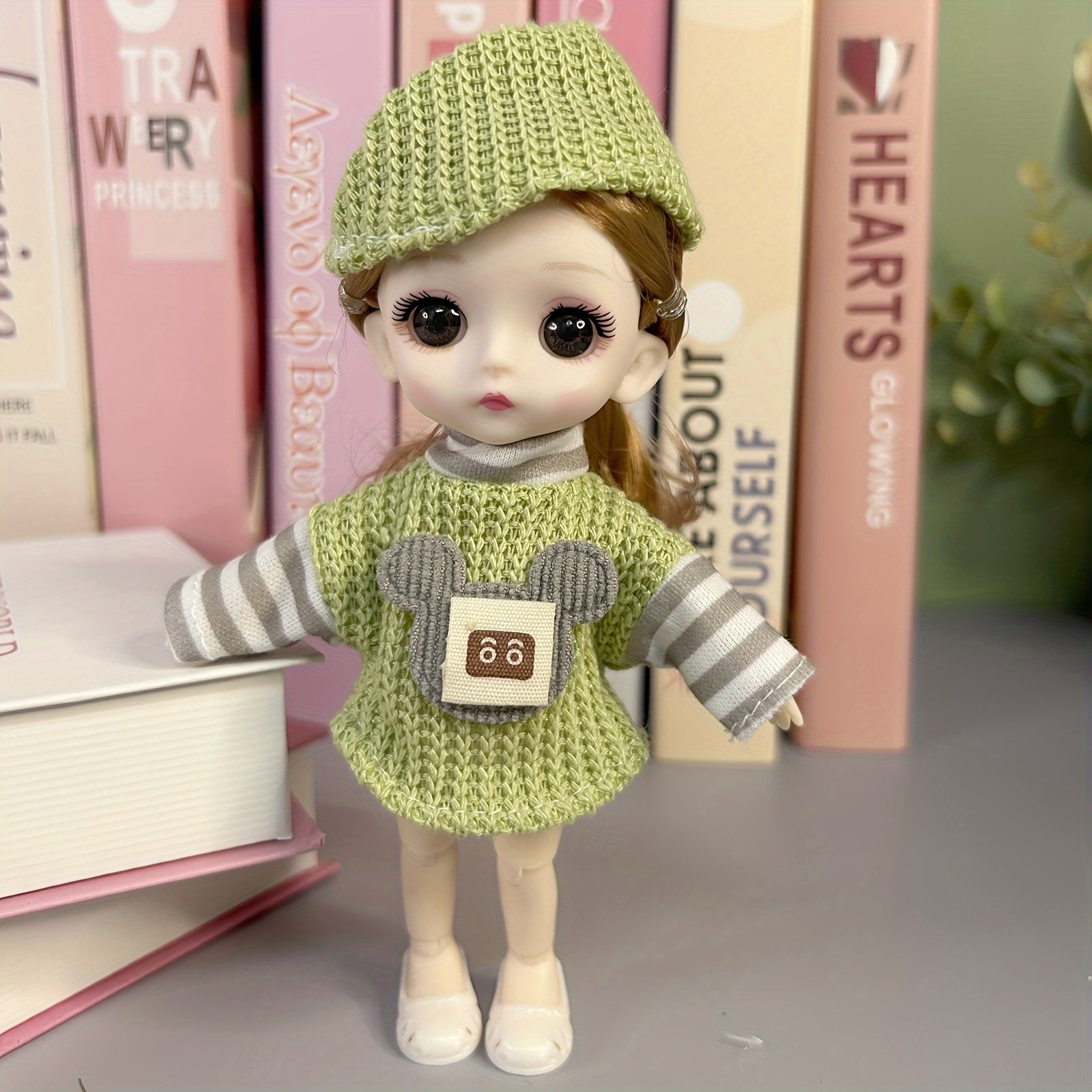 Pink Fashion Doll for Girls with Removable Clothes PVC Articulated Joints