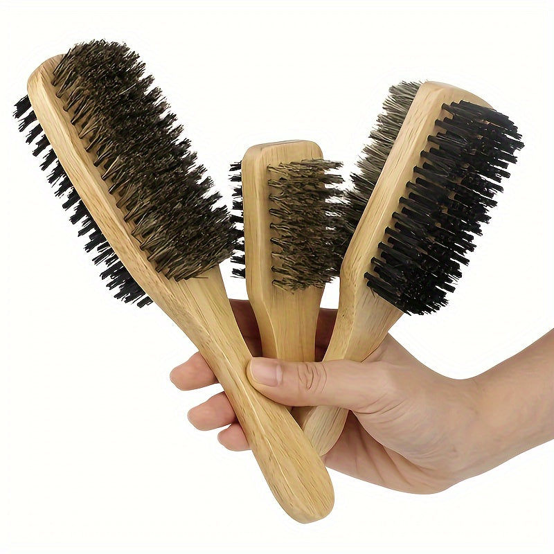Men Wood Double Sided Beard Brush Comb Styling Hair Tool