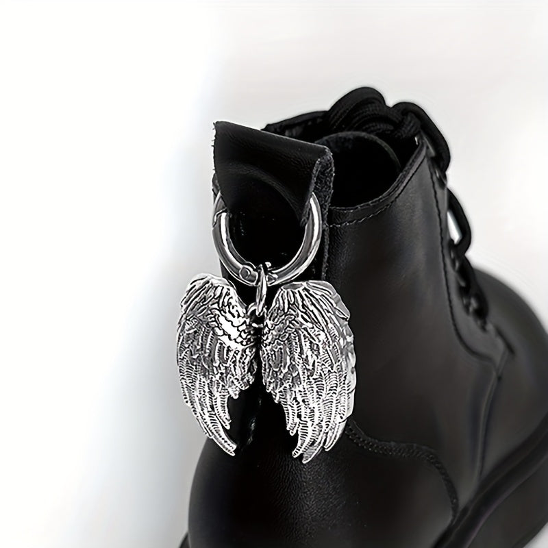 Unisex Punk Angel Wings Shoe Accessories Detachable Buckle Pendant