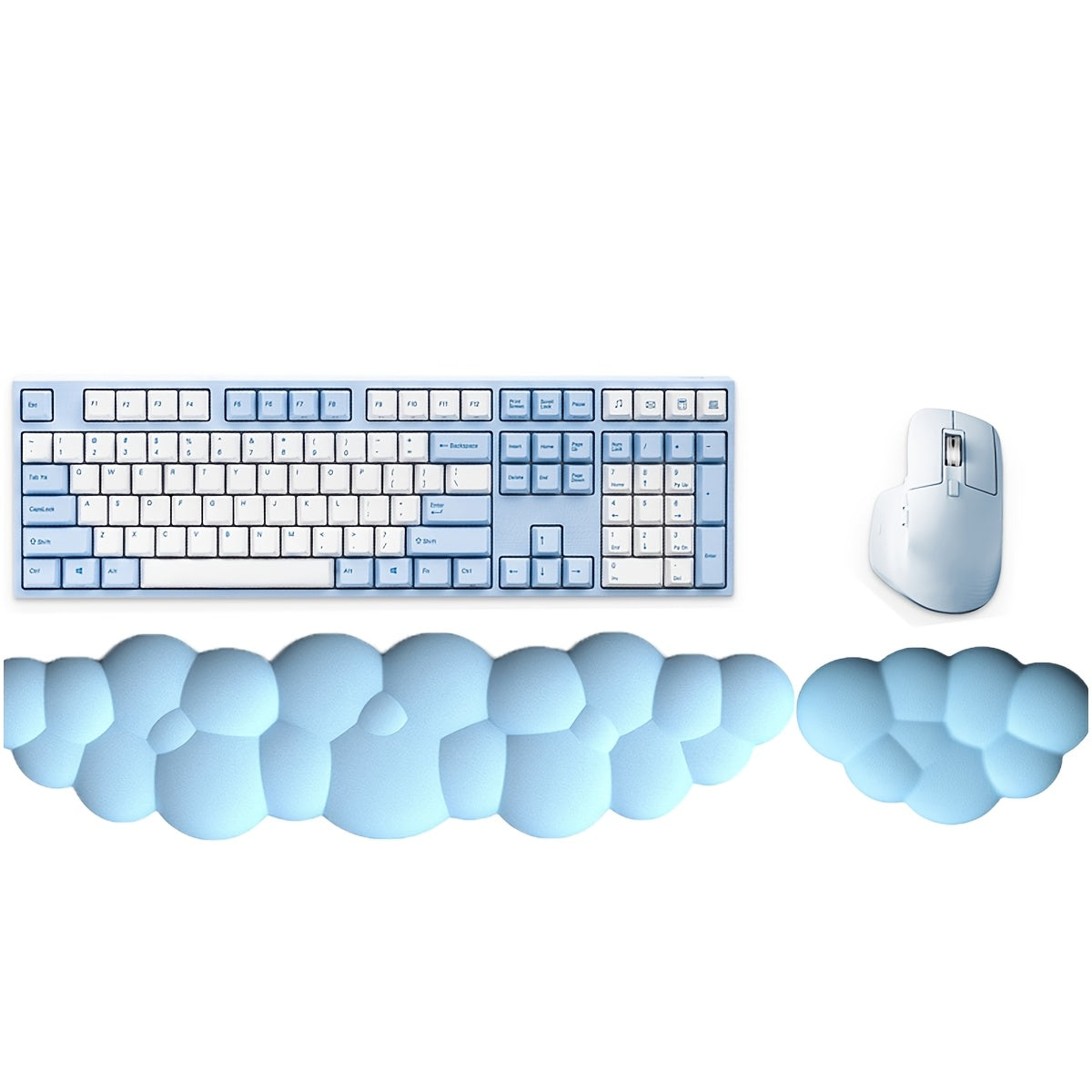 2pcs Memory Foam Wrist Rests with Cloud Design for Keyboard and Gaming